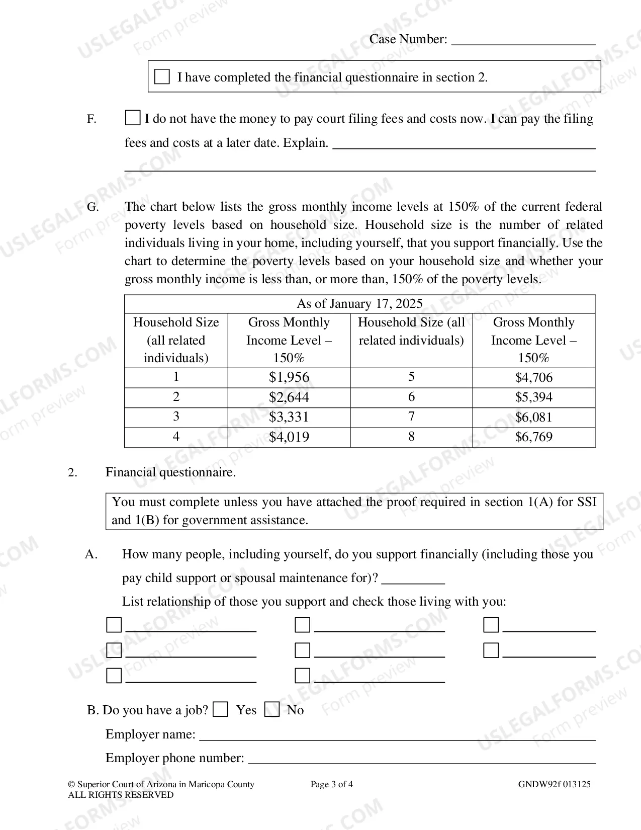 Preview Supplemental Application for Waiver or Further Deferral of Court Fees and/or Costs