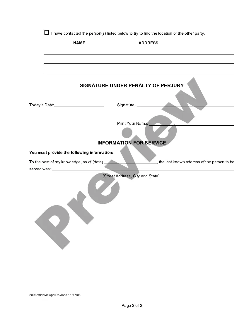 Get Affidavit in Support of Application for Deferral or Waiver of Service of Process Costs Preview Affidavit in Support of Application for Deferral or Waiver of Service of Process Costs