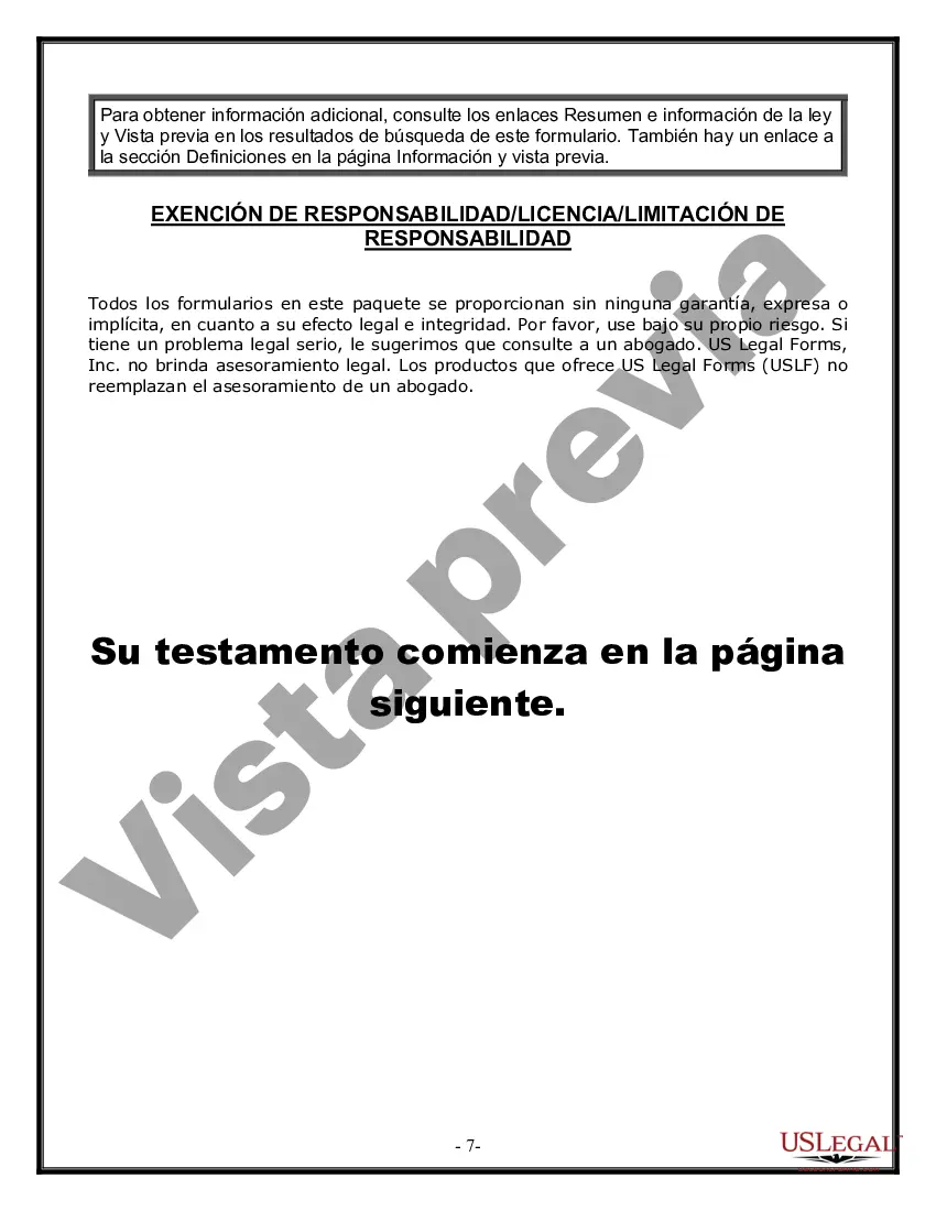 Preview Formulario de última voluntad y testamento legal para persona soltera sin hijos