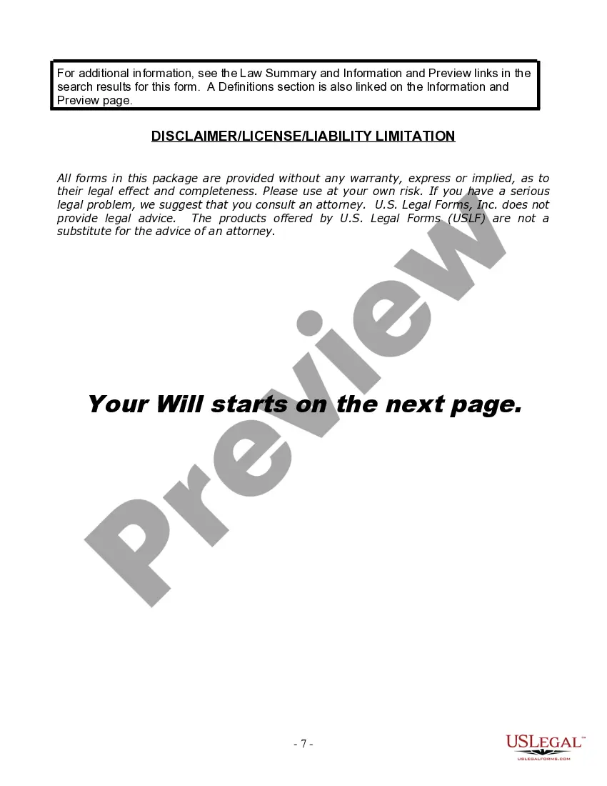 Preview Last Will and Testament for Single Person with No Children