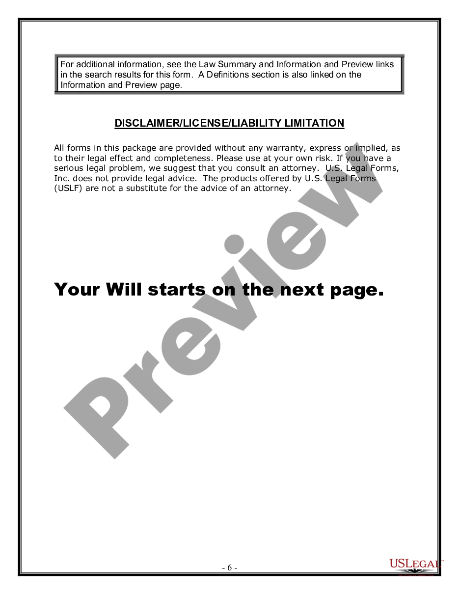 page 5 Legal Last Will and Testament Form for Married person with Adult Children from Prior Marriage preview
