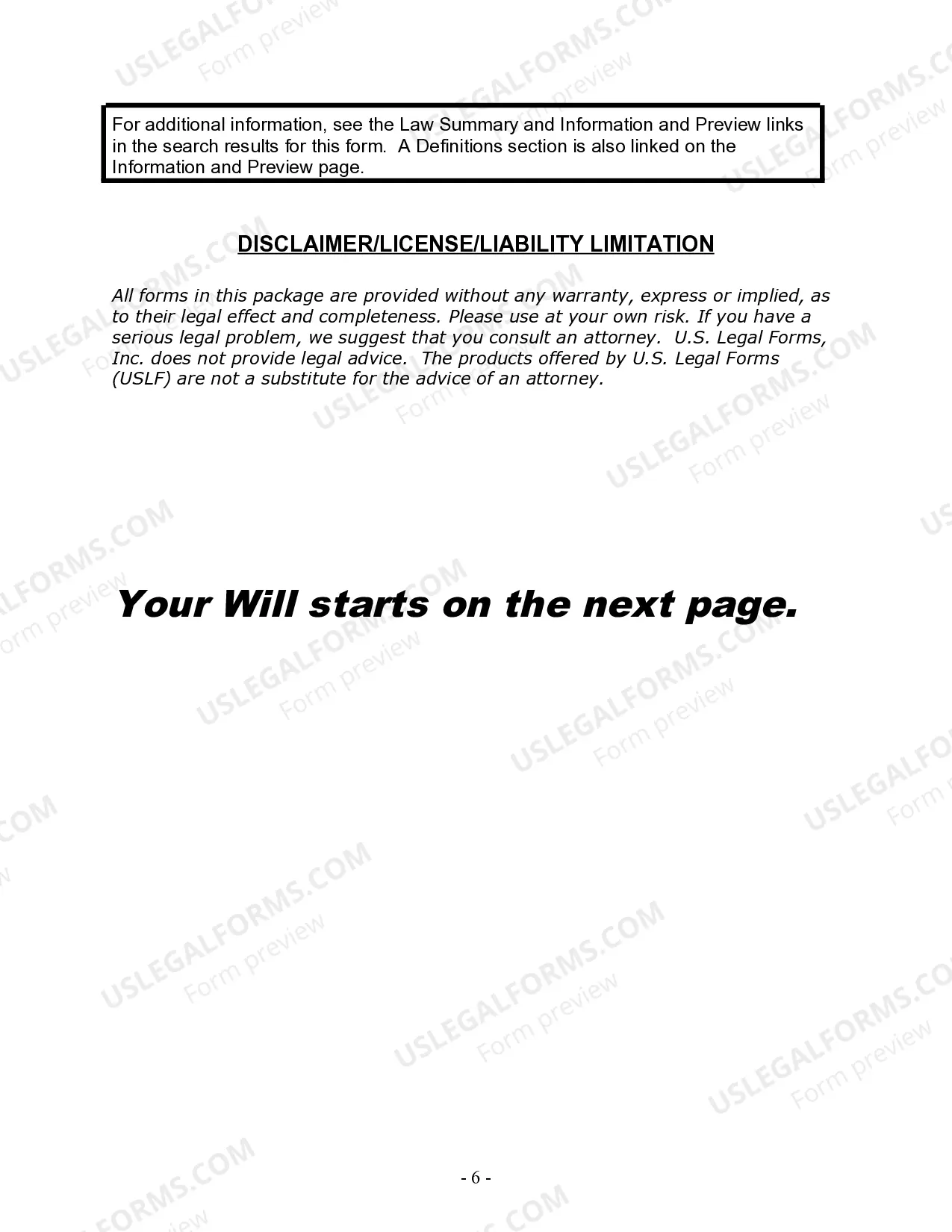 Preview Last Will and Testament for Divorced Person Not Remarried with No Children