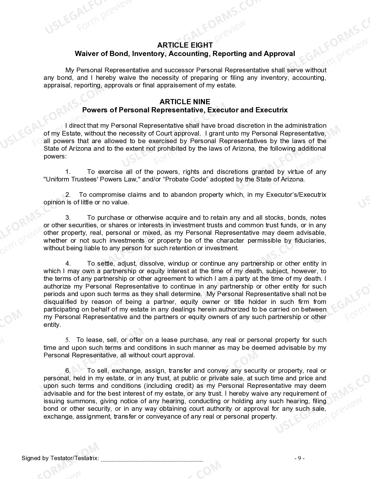 Preview Last Will and Testament for Married person with Adult Children