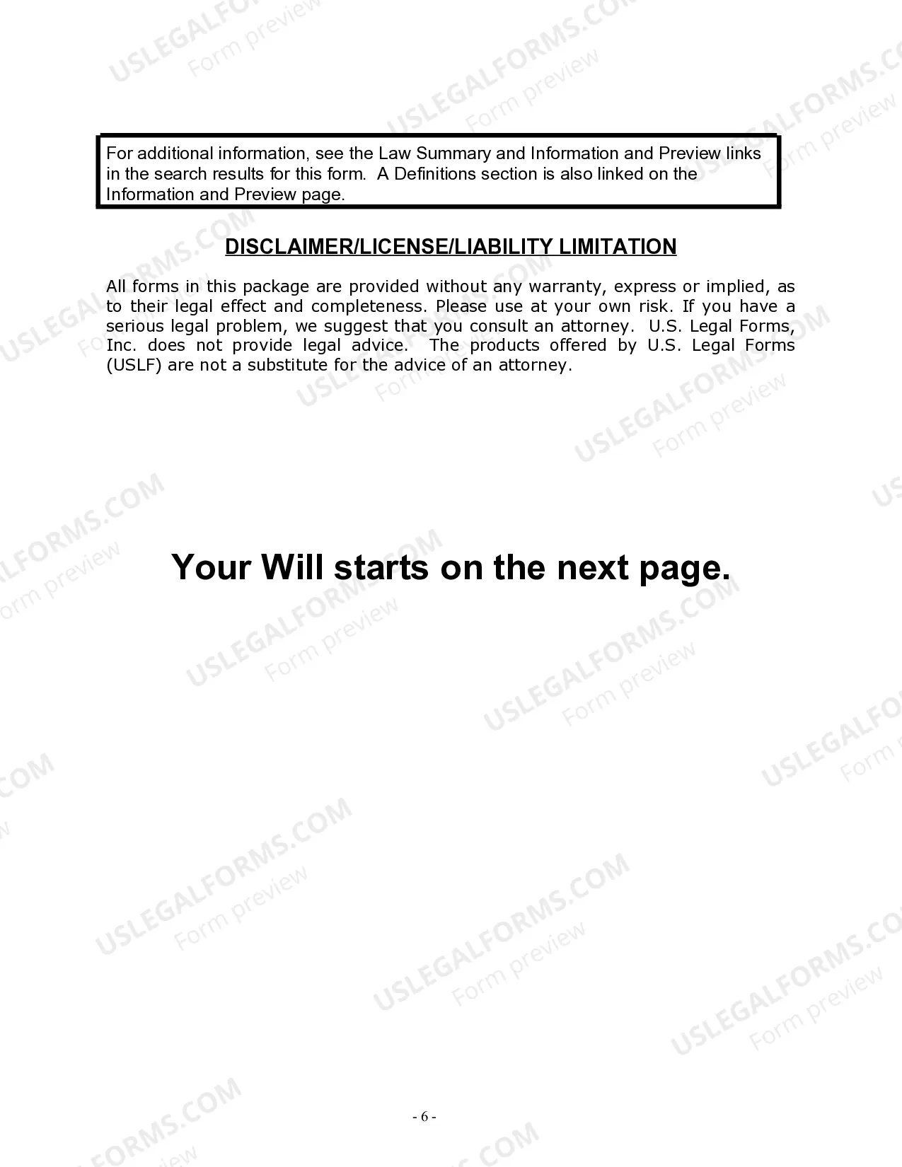 Preview Last Will and Testament for Married person with Adult Children