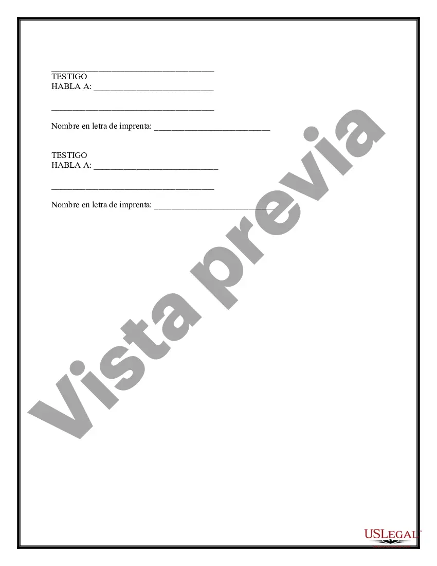 Preview Codicilo al formulario de testamento para enmendar su testamento - Cambios o enmiendas de testamento