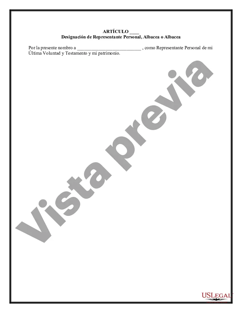 Preview Codicilo al formulario de testamento para enmendar su testamento - Cambios o enmiendas de testamento