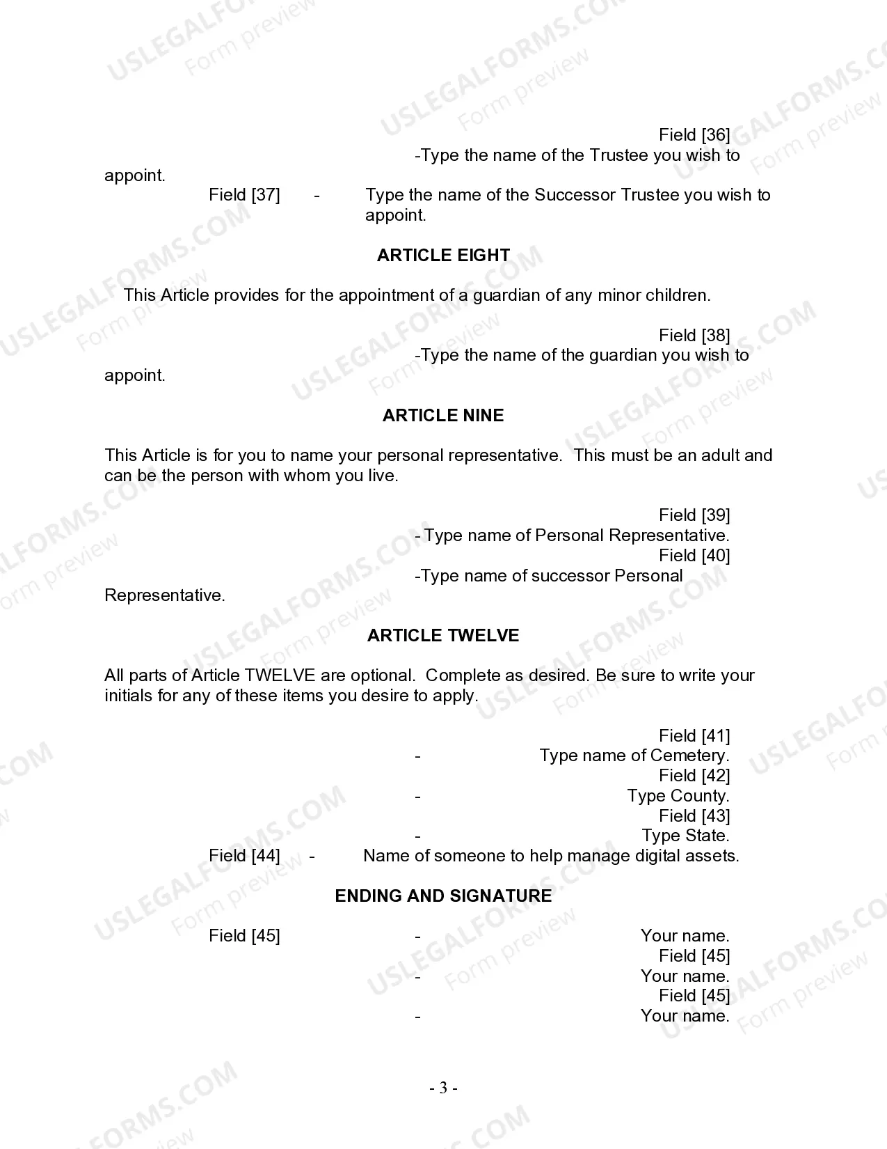 Preview Last Will and Testament for Divorced Person Not Remarried with Adult and Minor Children