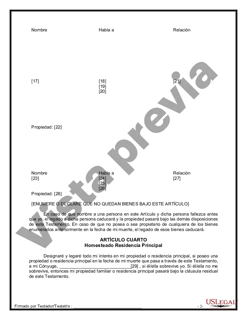 Preview Paquete de Voluntades Mutuas con Últimas Voluntades y Testamentos para Pareja Casada con Hijos Adultos