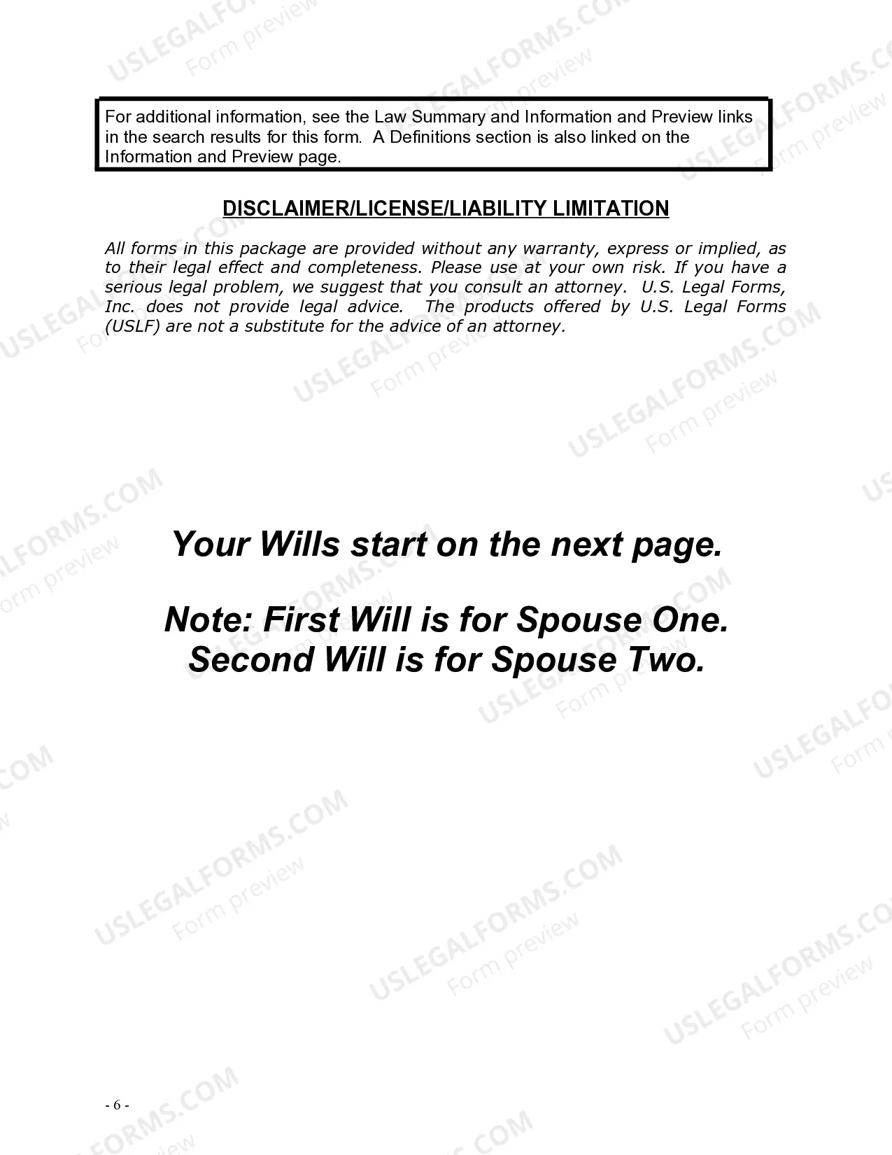 Preview Mutual Wills Package for Married Couple with Adult Children