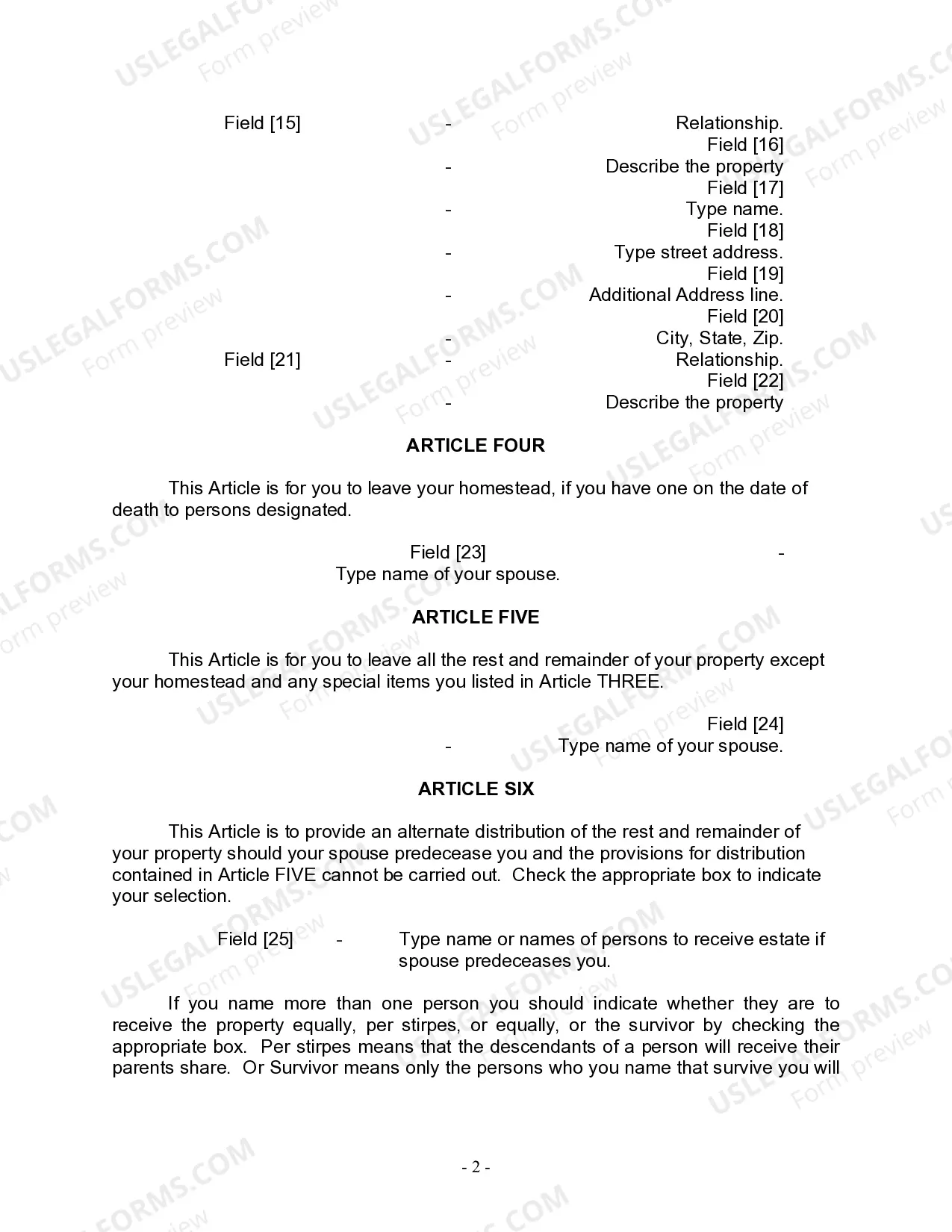 Preview Mutual Wills Package for Married Couple with No Children