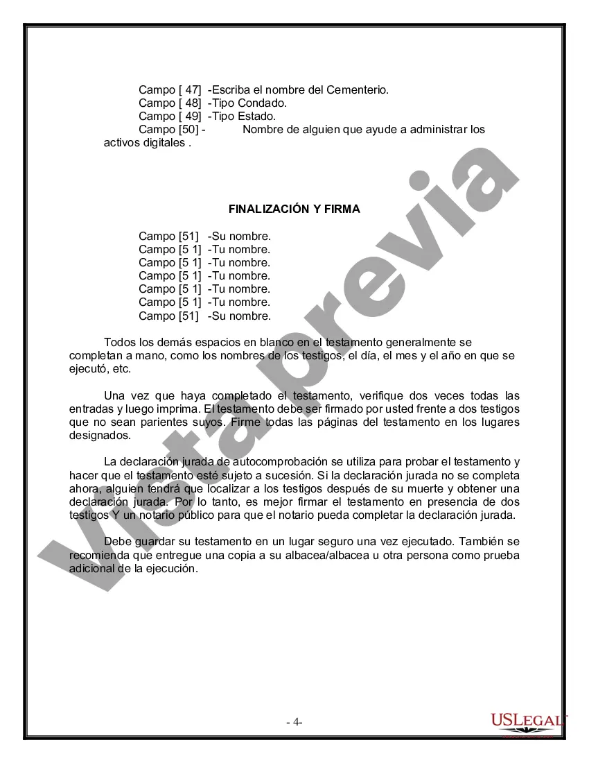 Preview Paquete de Voluntades Mutuas con Últimas Voluntades y Testamentos para Pareja Casada con Hijos Menores