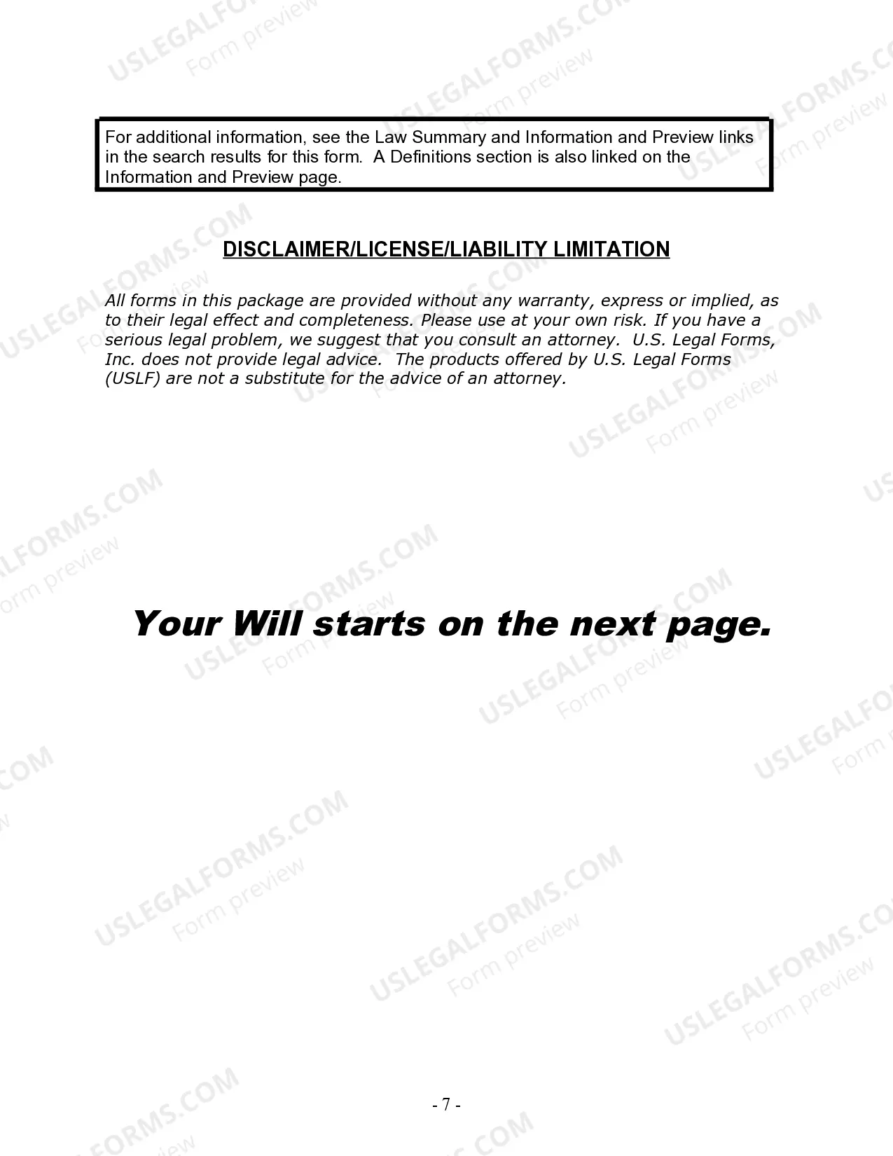 Preview Last Will and Testament for Married Person with Adult and Minor Children from Prior Marriage