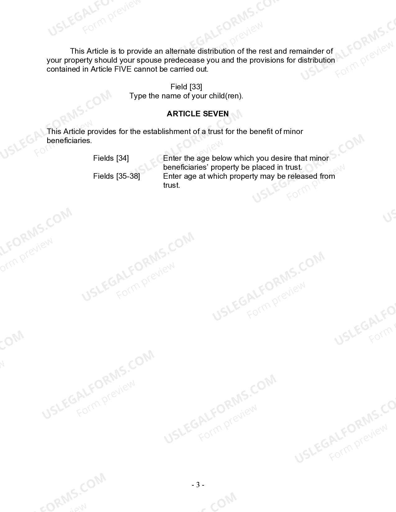 Preview Mutual Wills Package for Married Couple with Adult and Minor Children