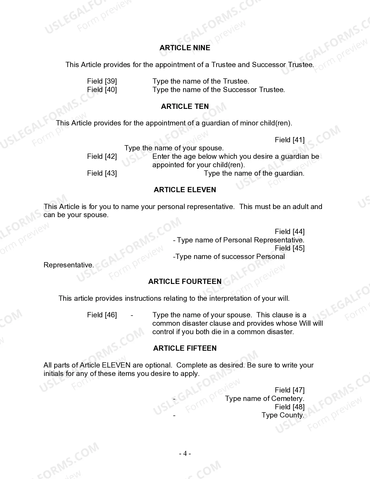 Preview Mutual Wills Package for Married Couple with Adult and Minor Children