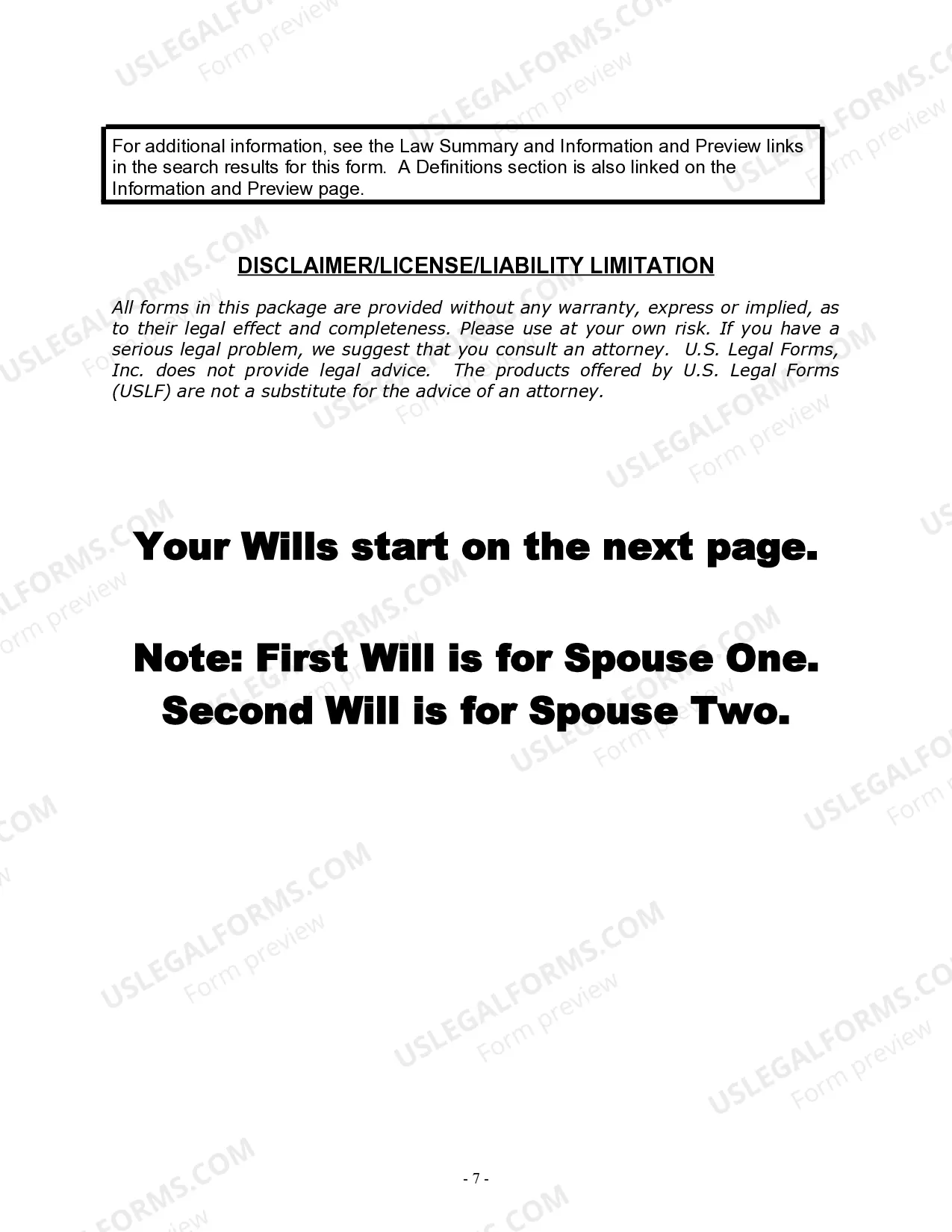 Preview Mutual Wills Package for Married Couple with Adult and Minor Children