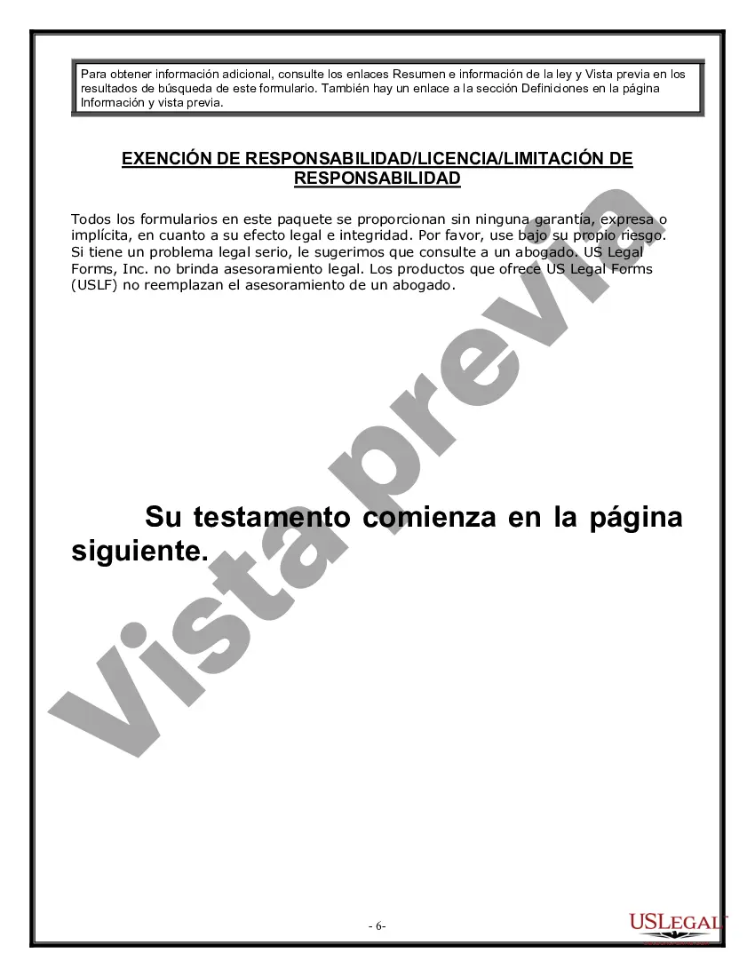 Preview Formulario de testamento y última voluntad legal para viuda o viudo con hijos adultos