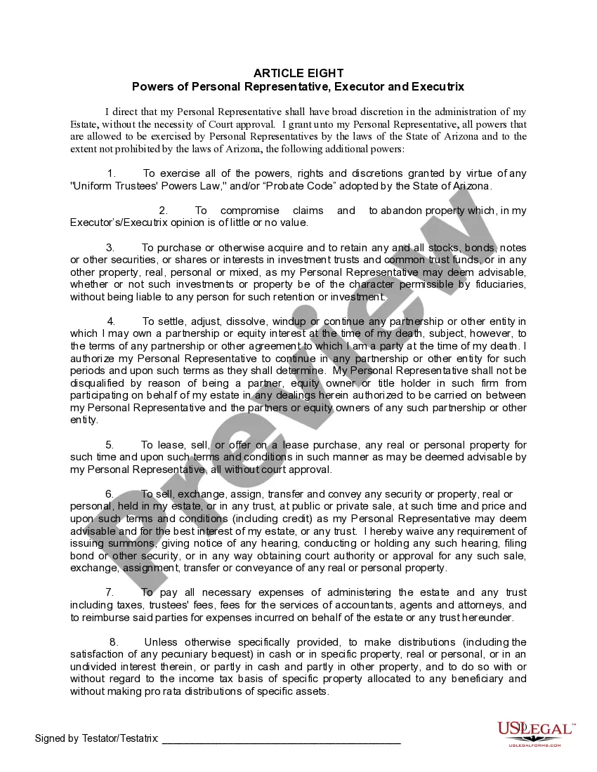 Preview Last Will and Testament for a Widow or Widower with Adult Children