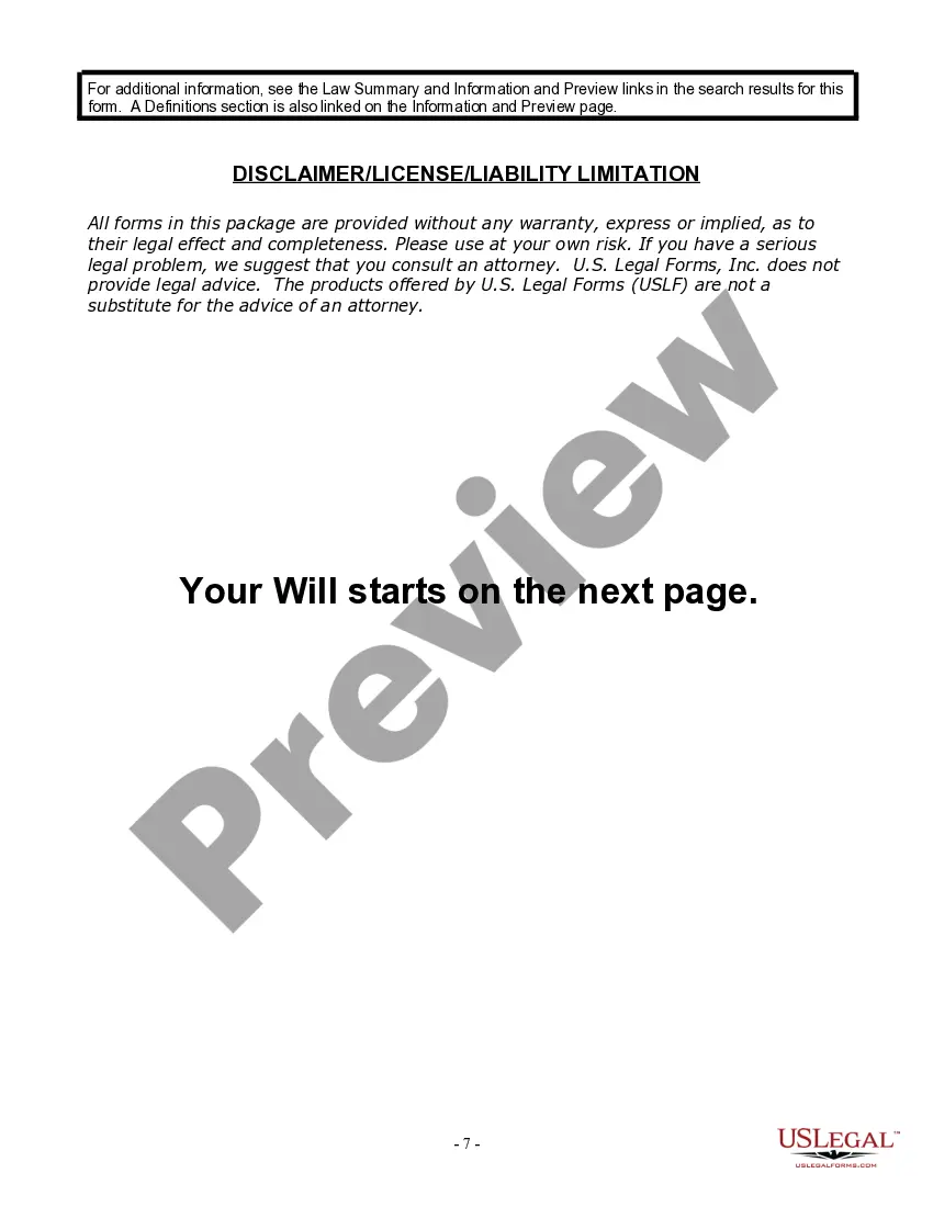 Preview Last Will and Testament for a Widow or Widower with Adult Children