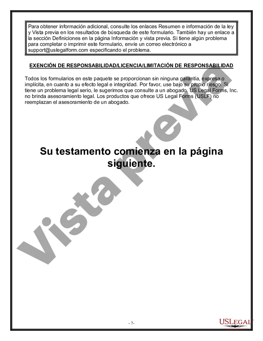 Preview Formulario de última voluntad legal para una viuda o viudo sin hijos