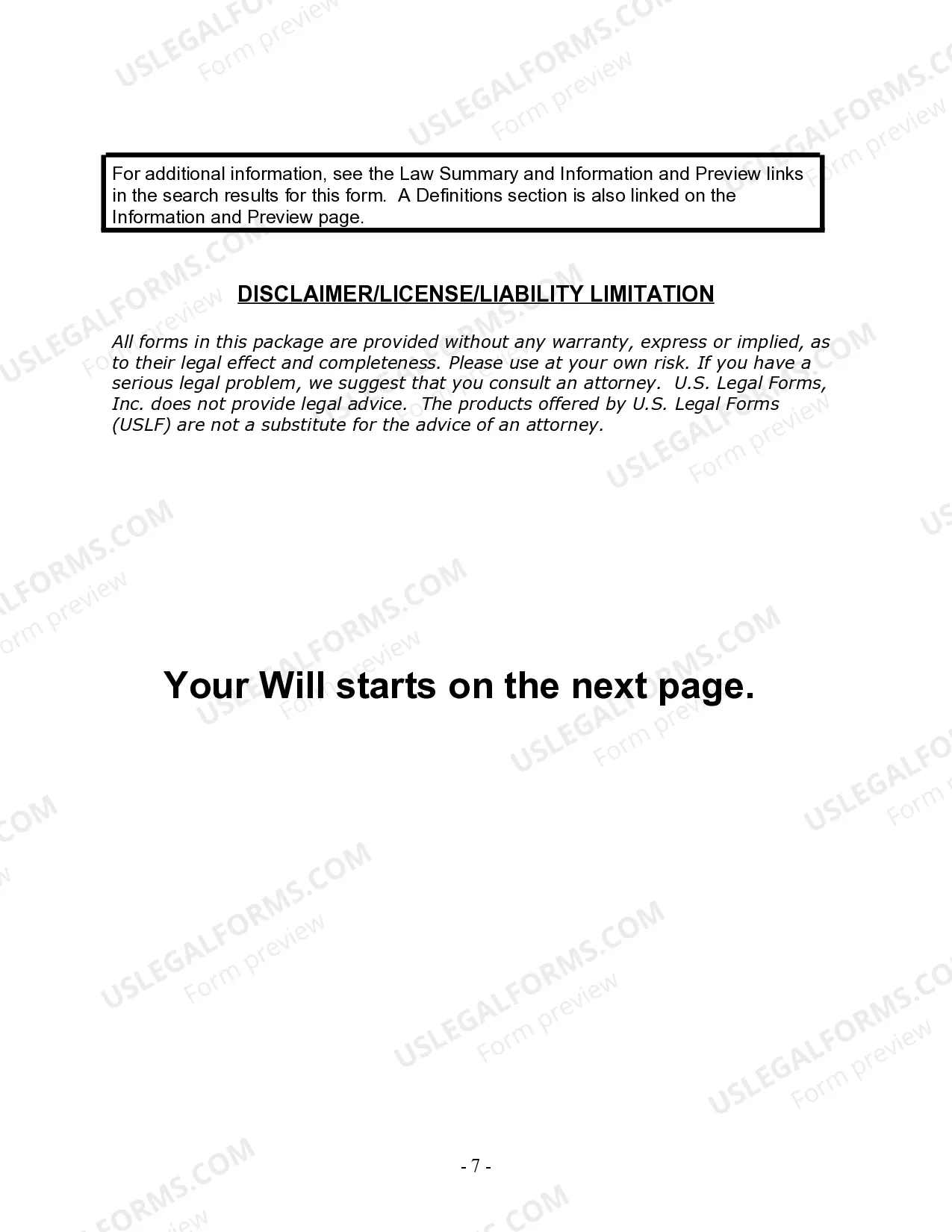 Preview Last Will and Testament for a Widow or Widower with Adult and Minor Children