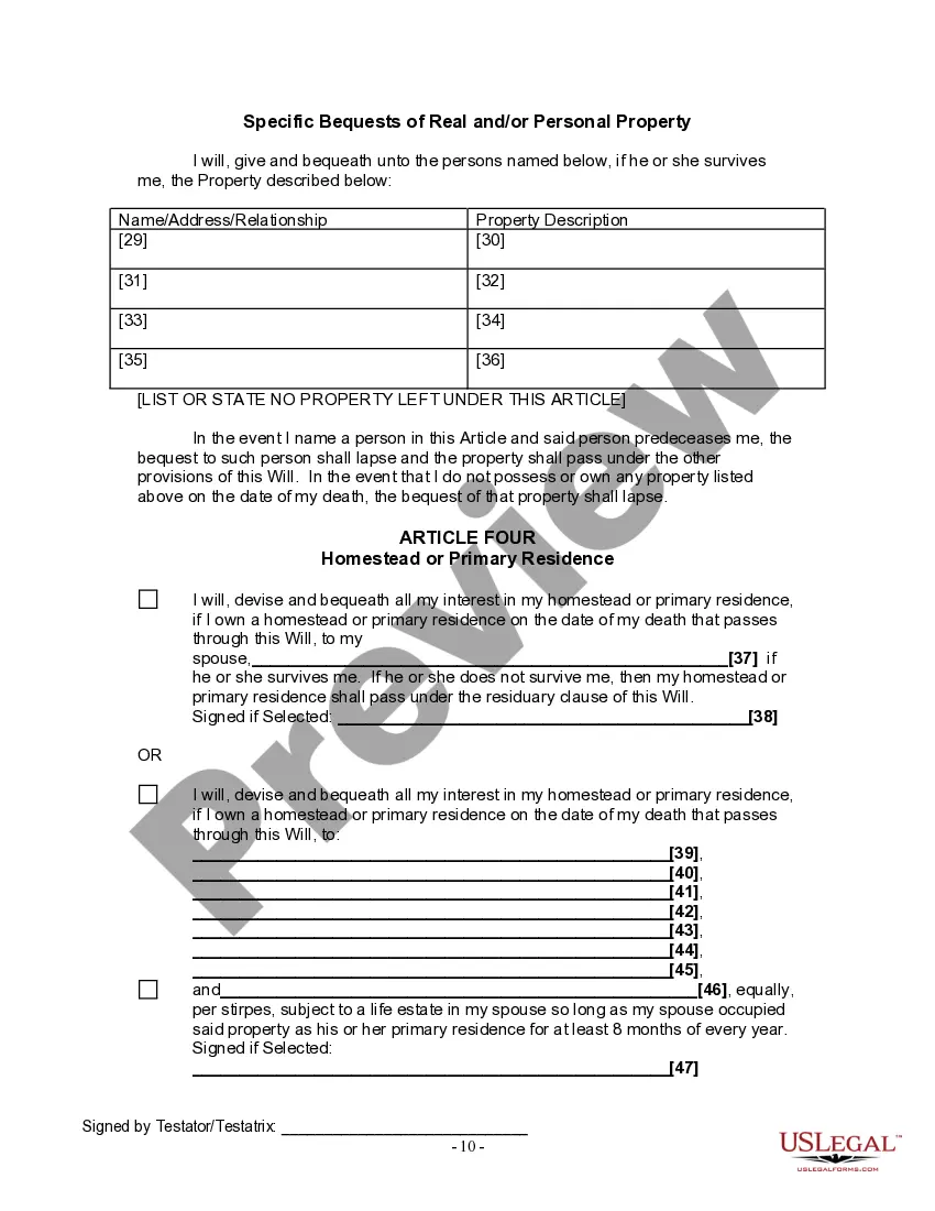 Preview Last Will and Testament for Divorced and Remarried Person with Mine, Yours and Ours Children