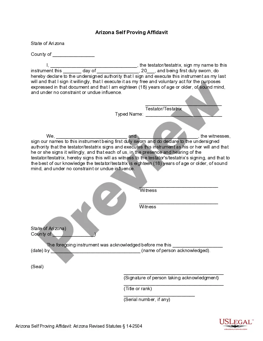 Preview Last Will and Testament with All Property to Trust called a Pour Over Will