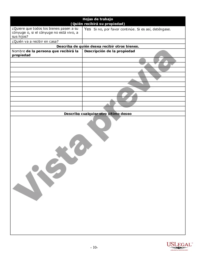 Preview Cuestionario y hojas de trabajo de planificación patrimonial
