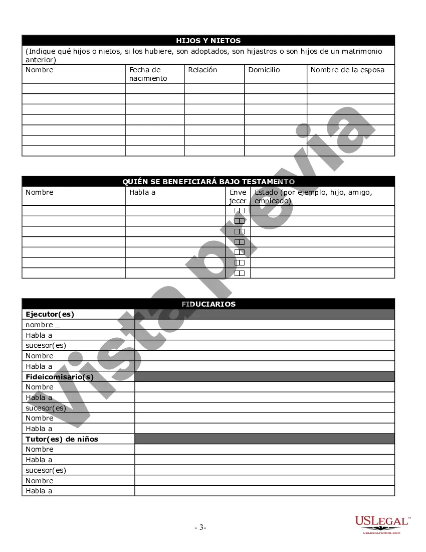 Preview Cuestionario y hojas de trabajo de planificación patrimonial