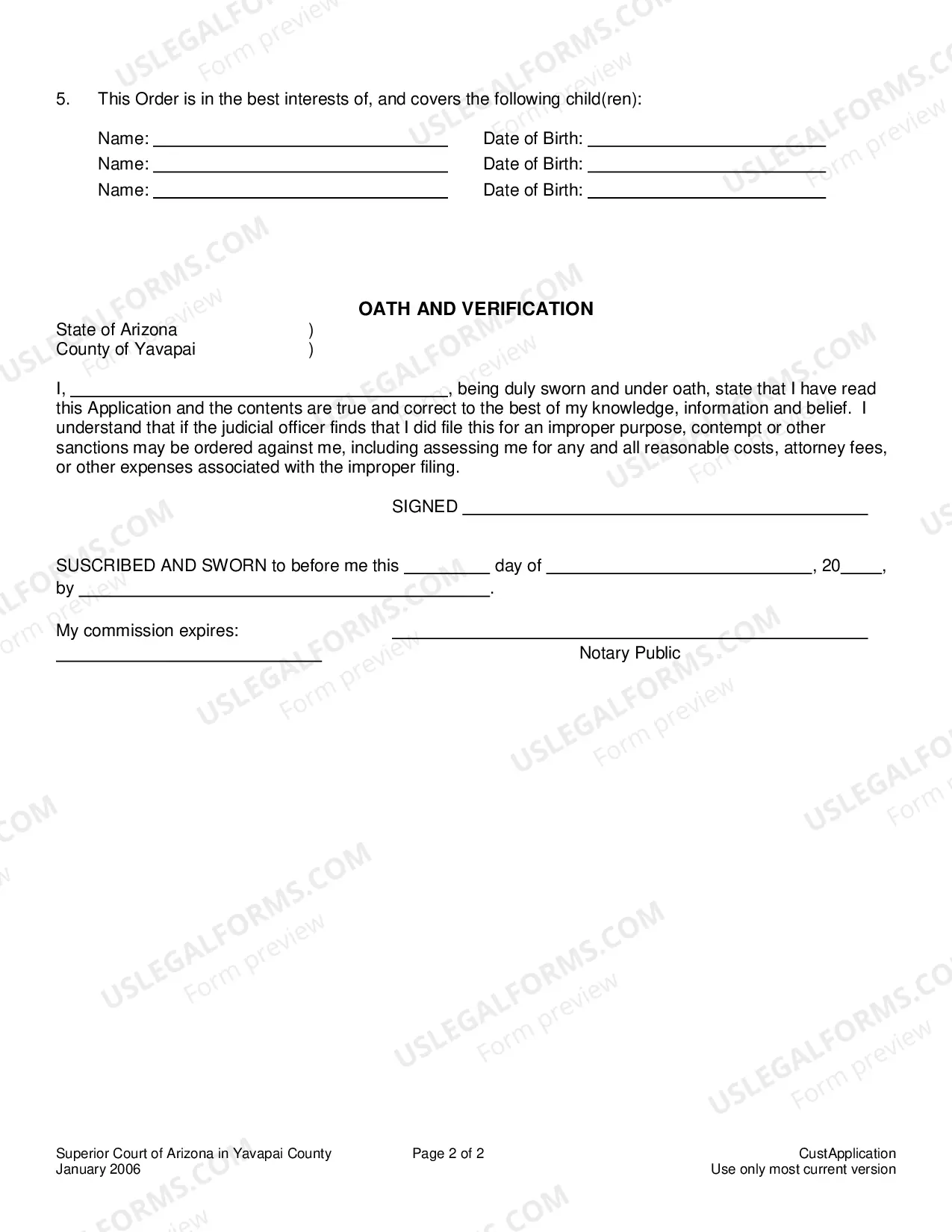 Preview Application For Issuance Of Warrant To Take Physical Custody Of Minor Children