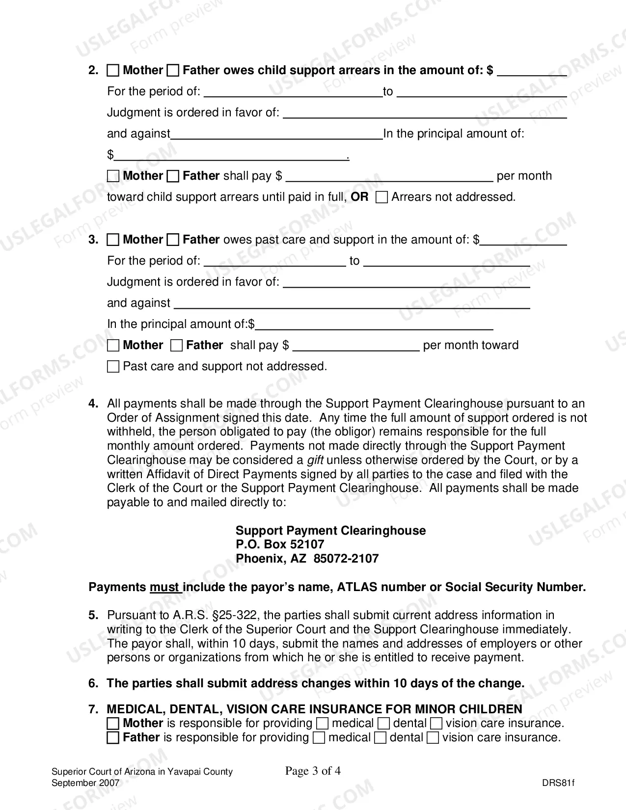 Preview Child Support Order