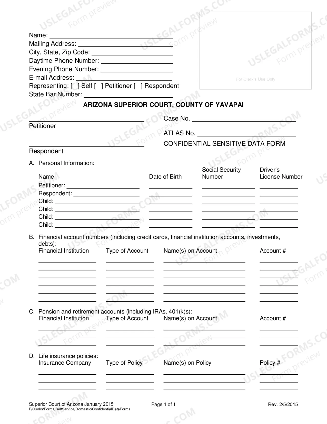 Preview Confidential Sensitive Data Form