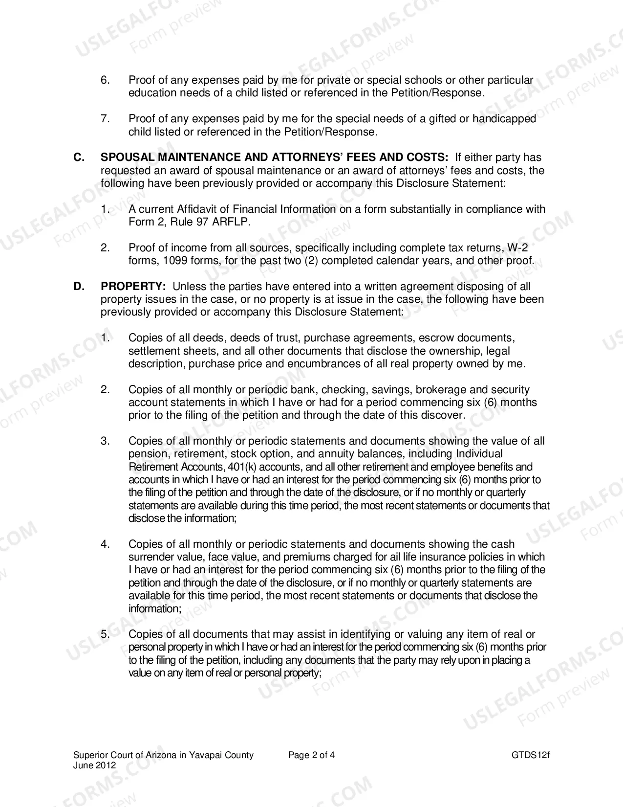 Preview Disclosure Statement