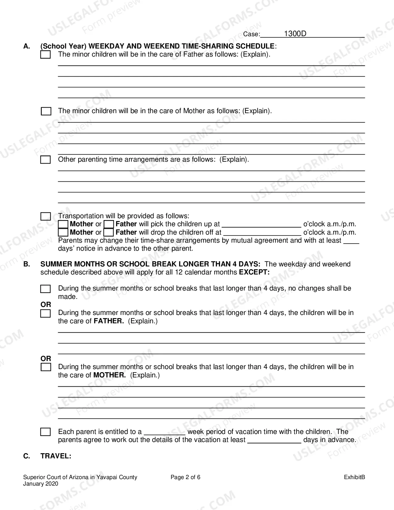 Preview Exhibit B-Parenting Plan Or Joint Custody Agreement