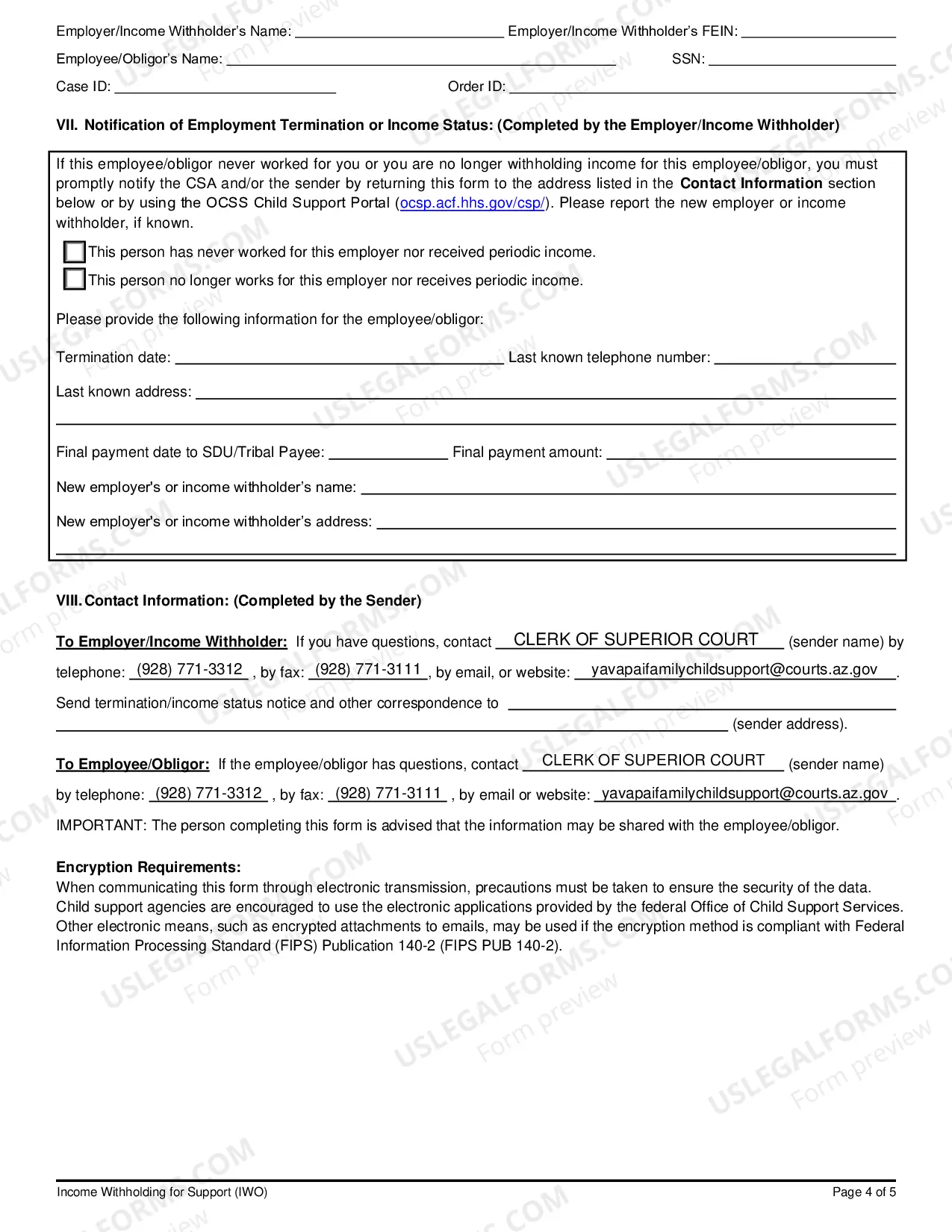 Preview Income Withholding For Support
