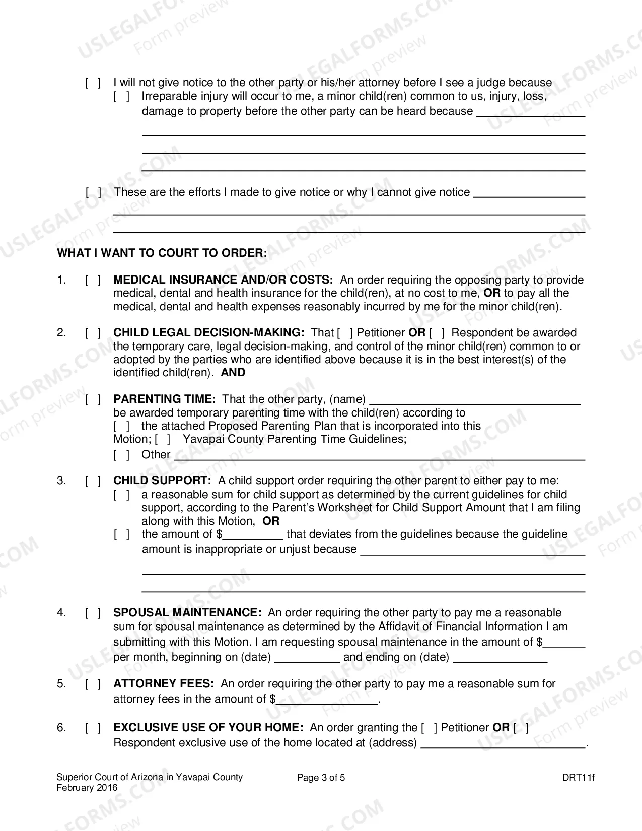 Preview Motion For Simplified Temporary Child Support Order