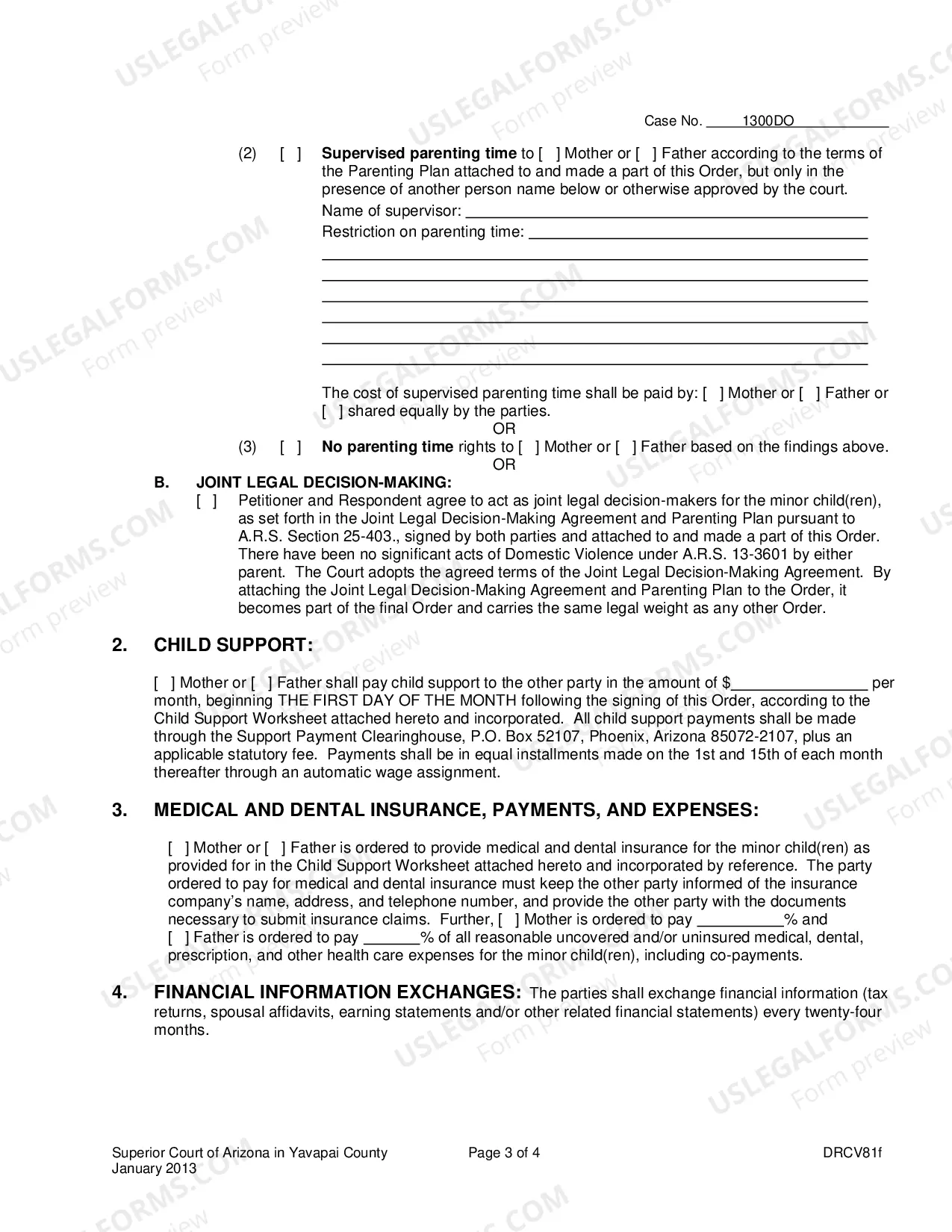 Preview Order For Custody Parenting Time And Cild Support Or Custody And Parenting Time