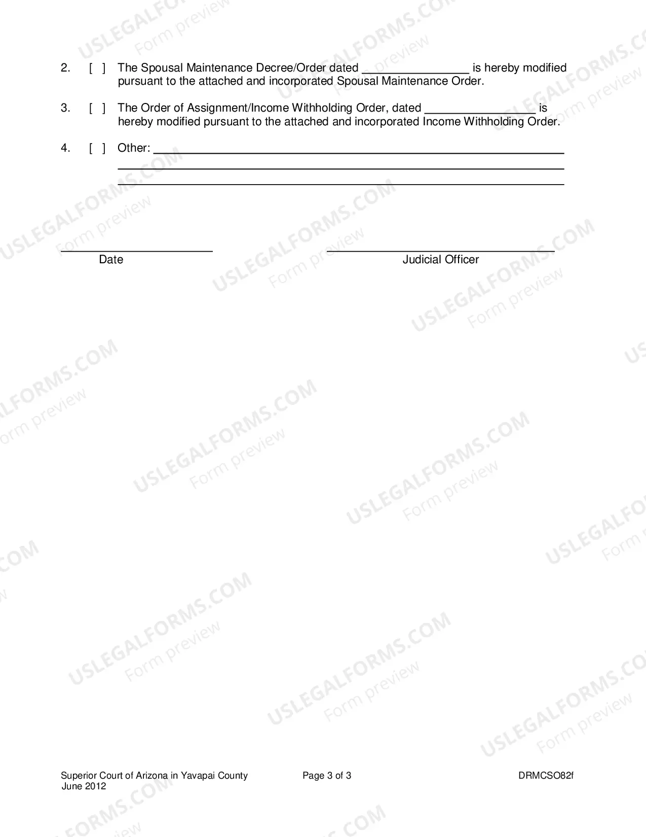 Preview Order Modifying Order Of Child Support Or Spousal Maintenance