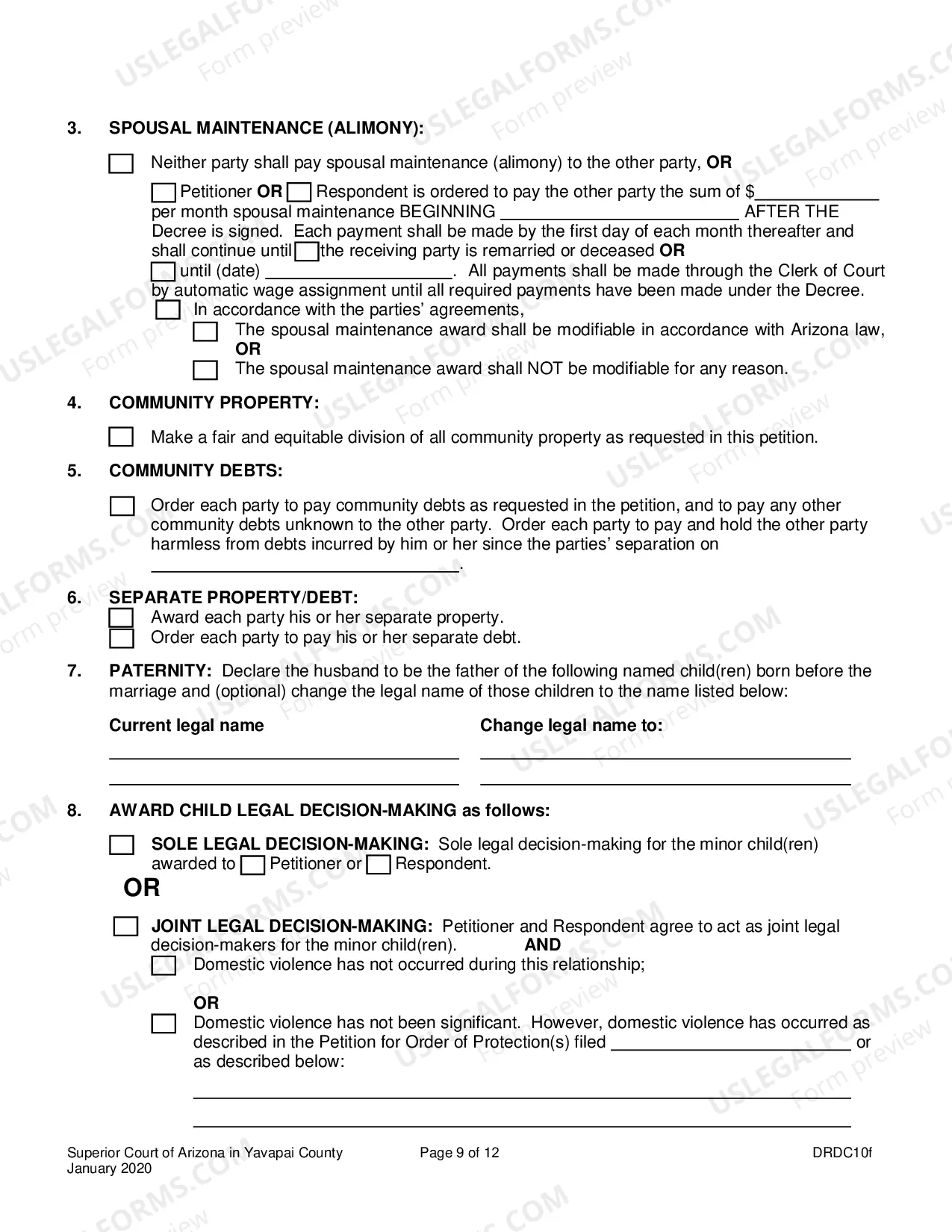Preview Petition For Dissolution Of Non-Covenant Marriage Without Minor Children
