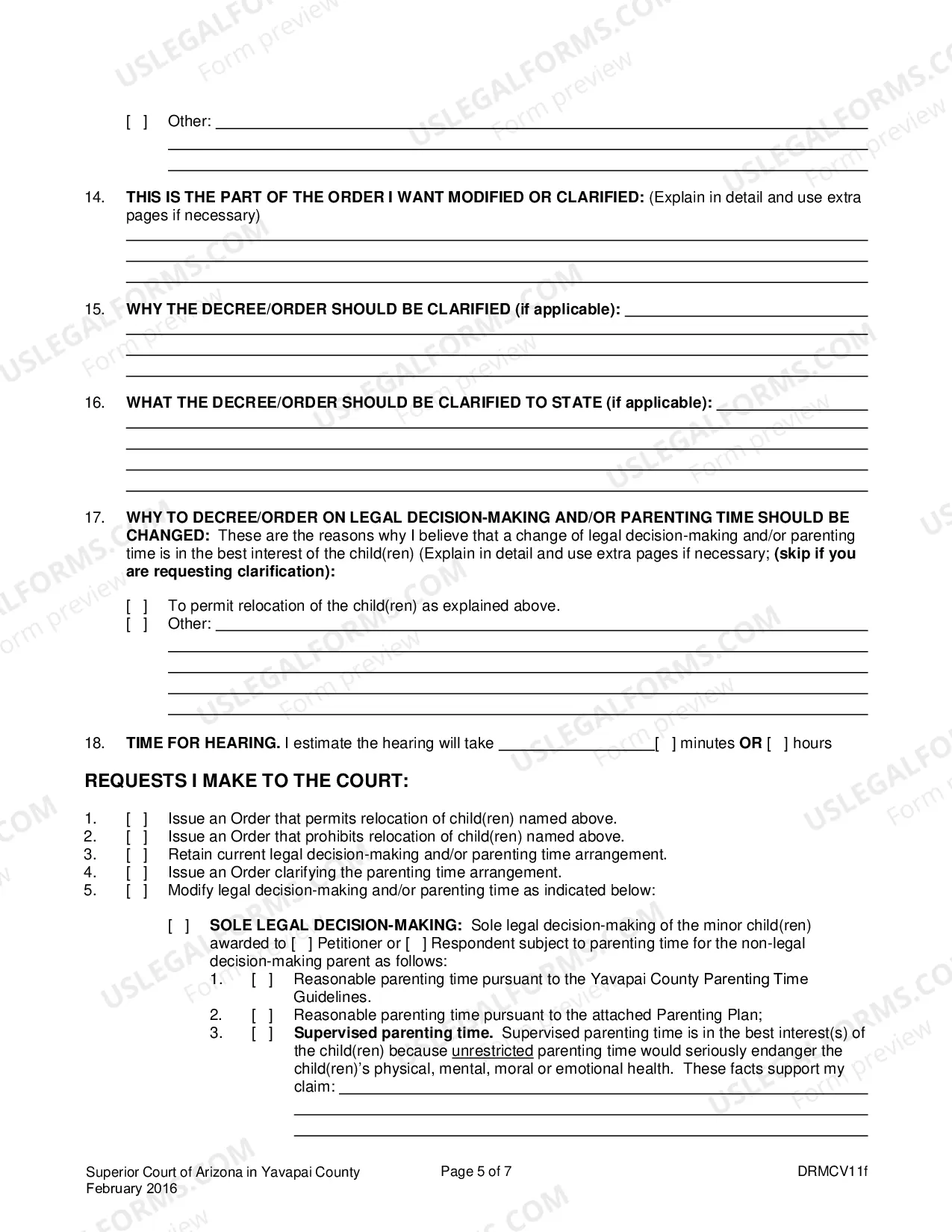 Preview Petition For Relocation Modification Clarification