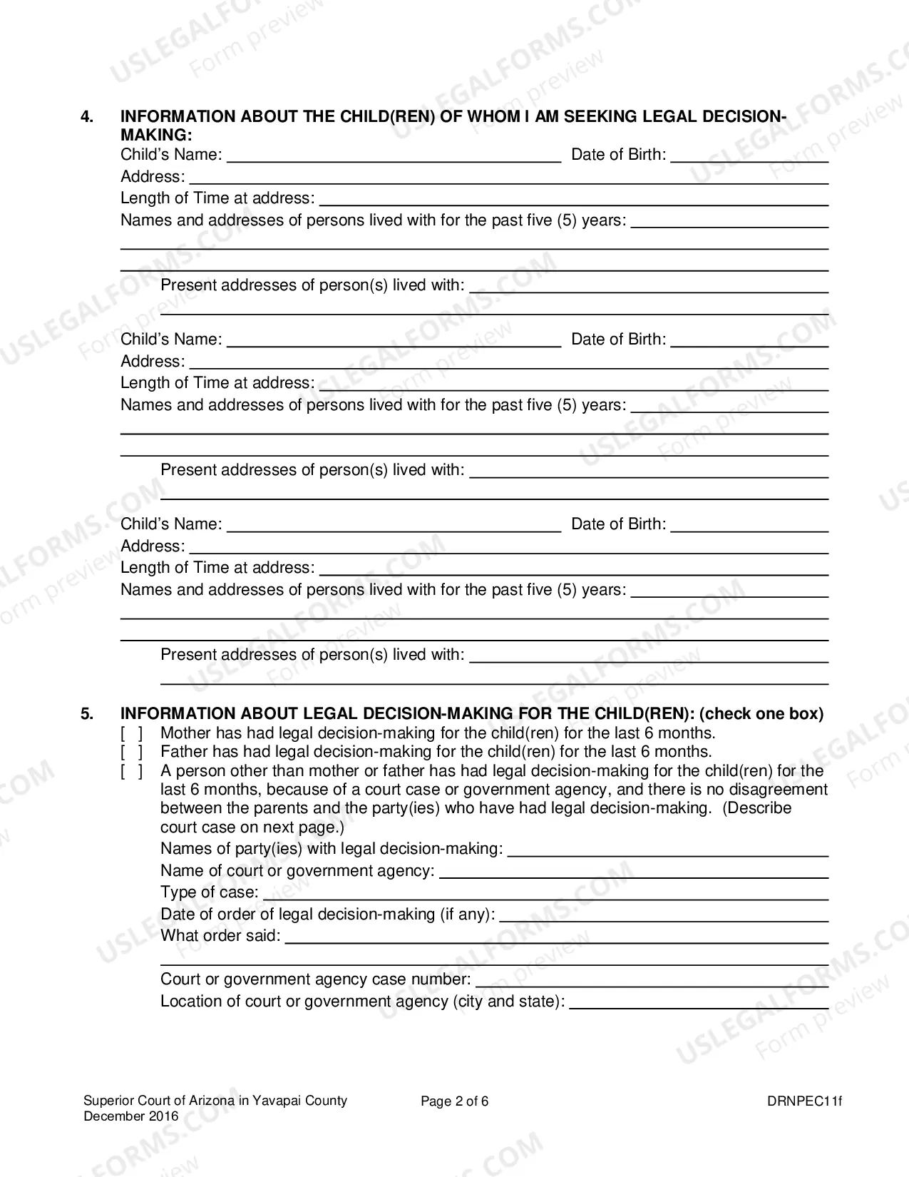 Preview Petition To Establish Non-Parent Decision Making