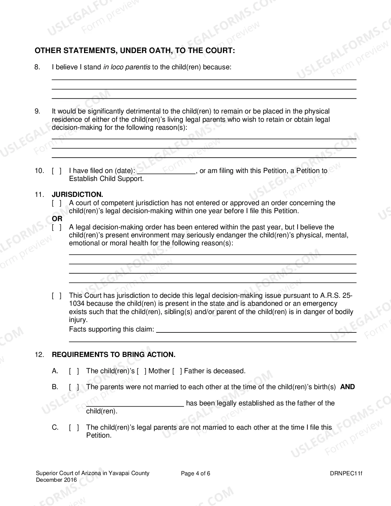 Preview Petition To Establish Non-Parent Decision Making