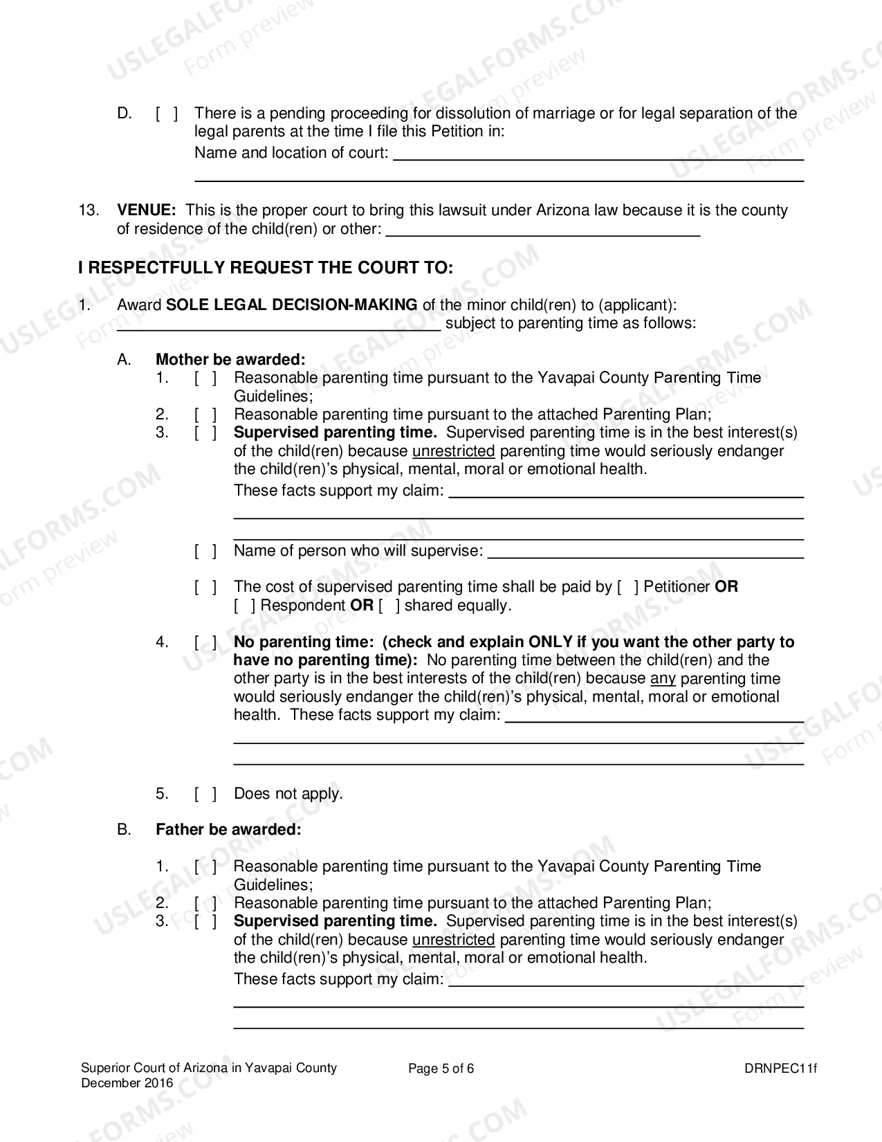 Preview Petition To Establish Non-Parent Decision Making
