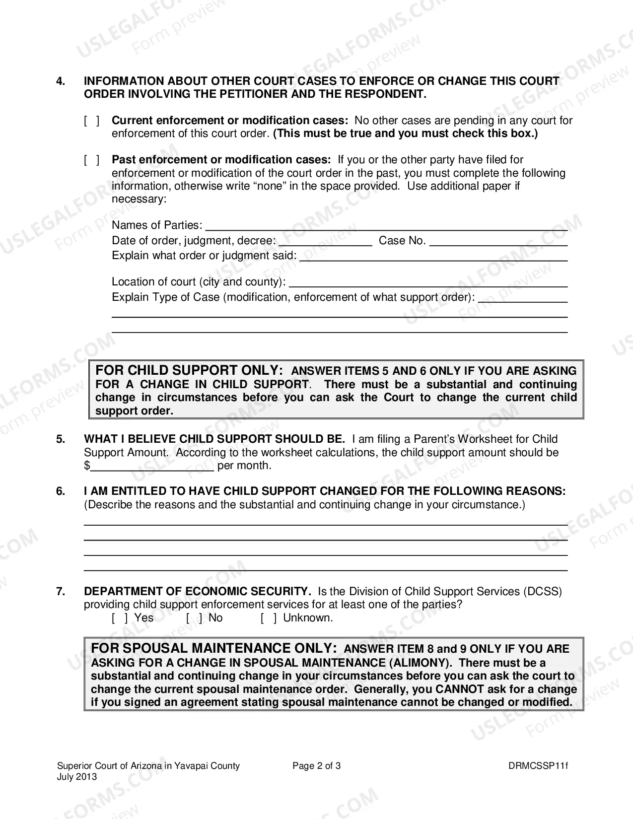 Preview Petition To Modify Support Order (Standard Process)