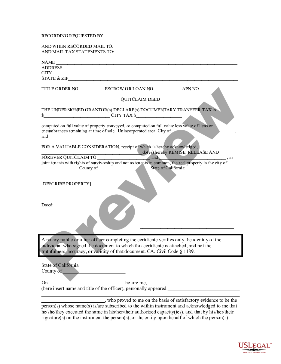 form Quitclaim Deed from Individual preview