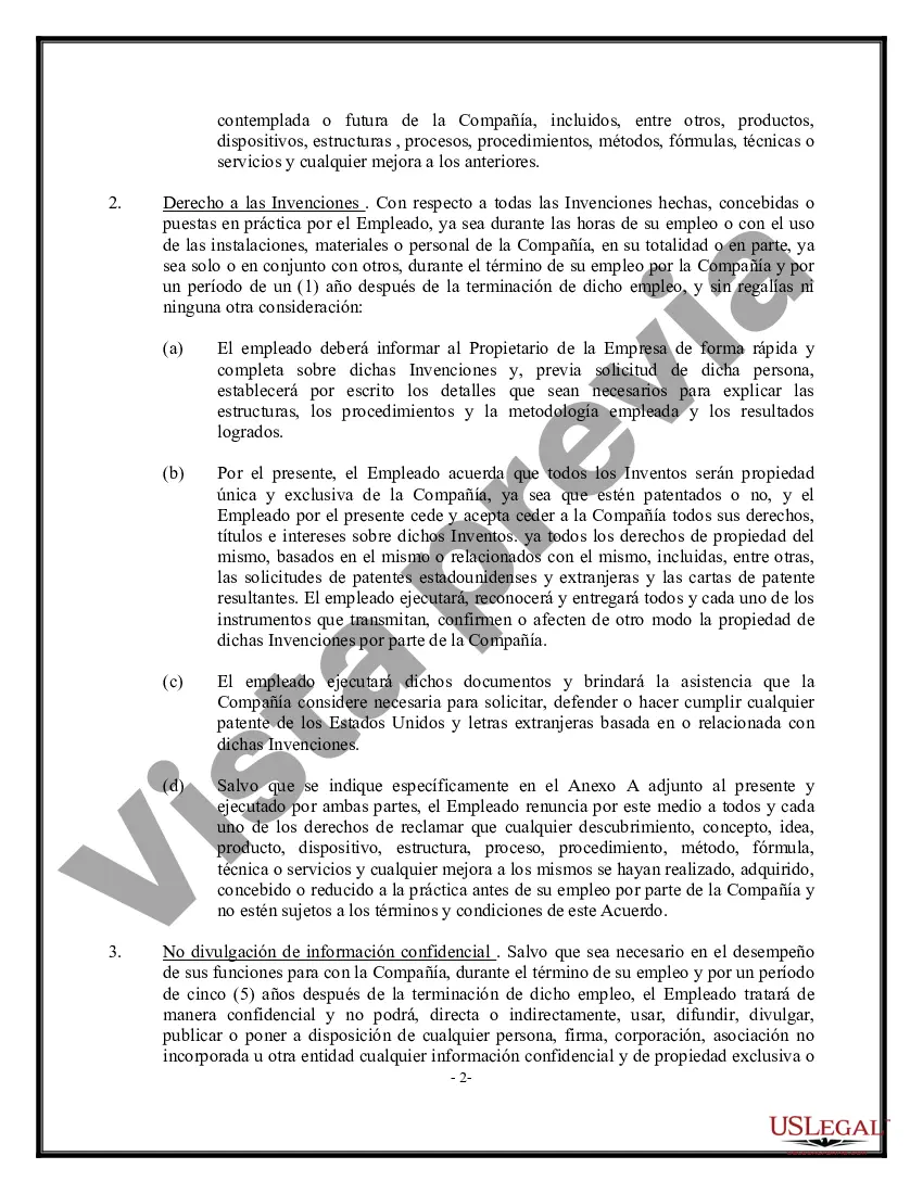 Preview Acuerdo de confidencialidad del empleado