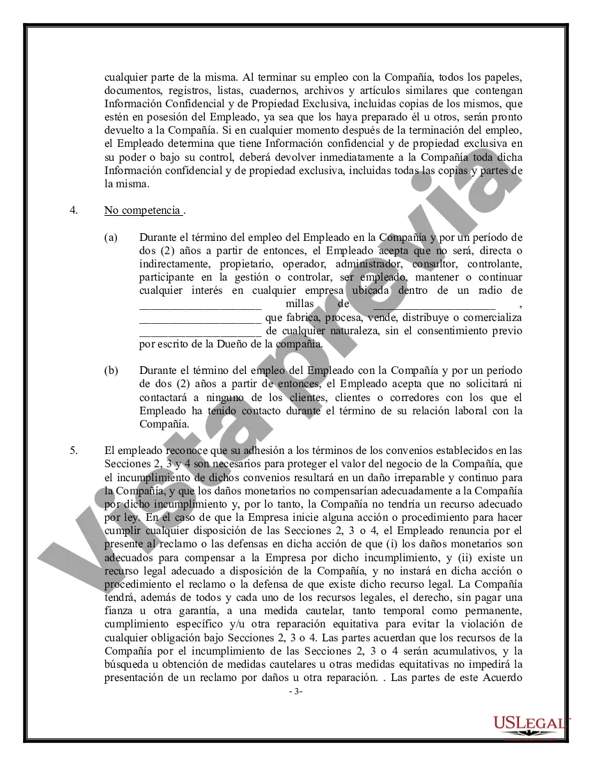 Preview Acuerdo de confidencialidad del empleado