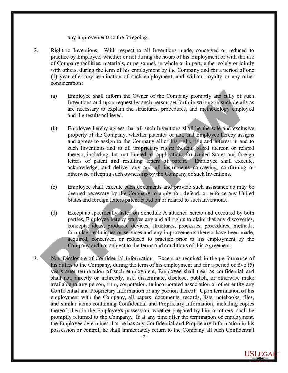 page 1 Employee Confidentiality Agreement preview