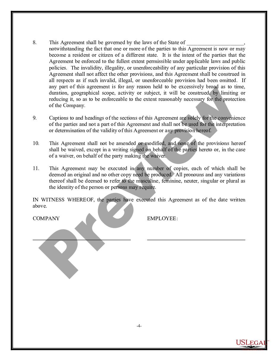 page 3 Employee Confidentiality Agreement preview