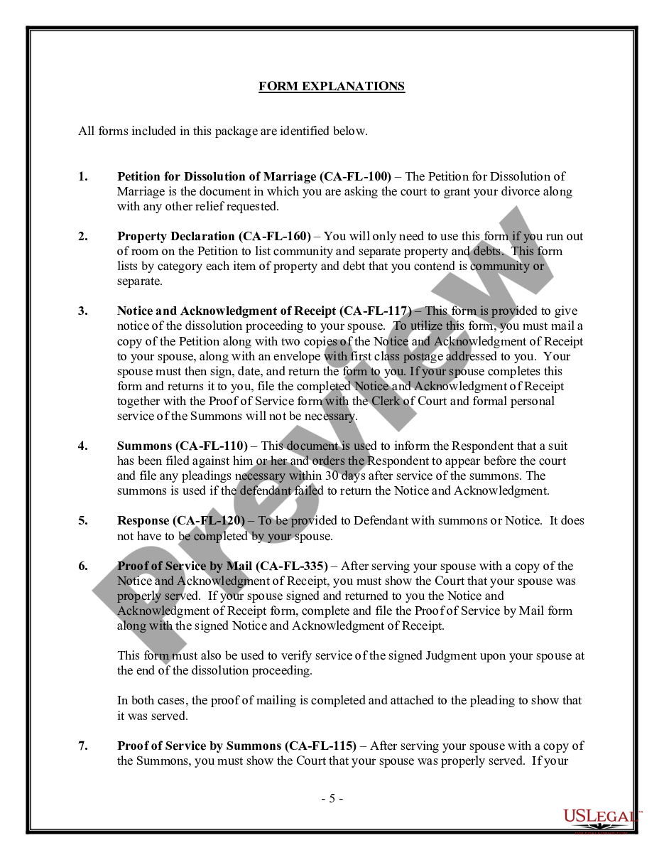 page 4 No-Fault Uncontested Agreed Divorce Package for Dissolution of Marriage with Adult Children and with or without Property and Debts preview