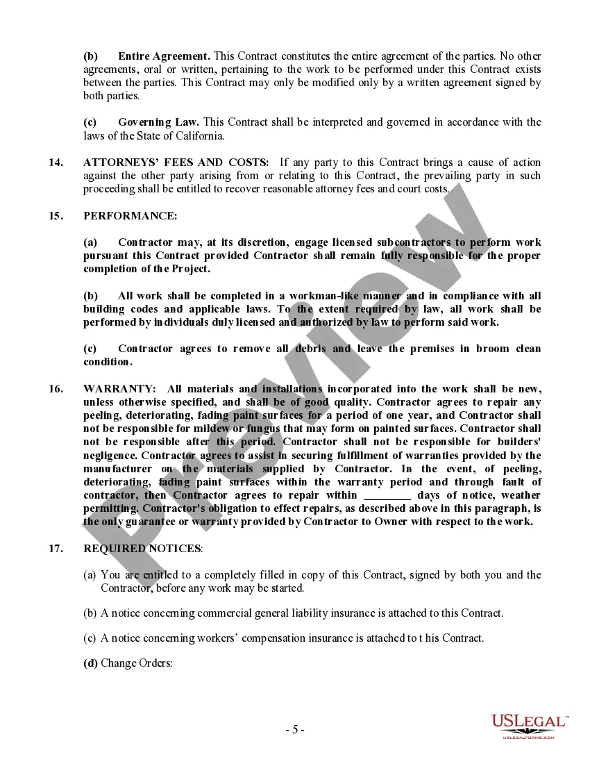 Get Painting Contract for Contractor Preview Painting Contract for Contractor